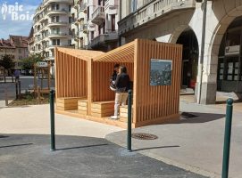 Signalétique touristique - Mobilier abri - Pergola avec assises - Fabrication PIC BOIS